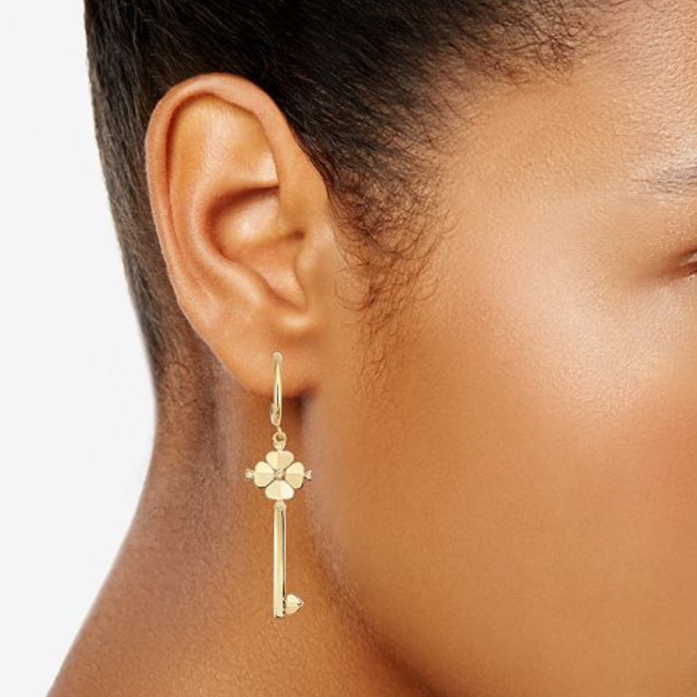 Kate Spade Key Drop Earrings - Gold Tone